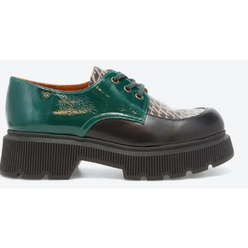 Chie Mihara Qamba Platform Oxford Shoes Womens EU 39 US 9 Lace Up Lug Sole - Picture 12 of 12